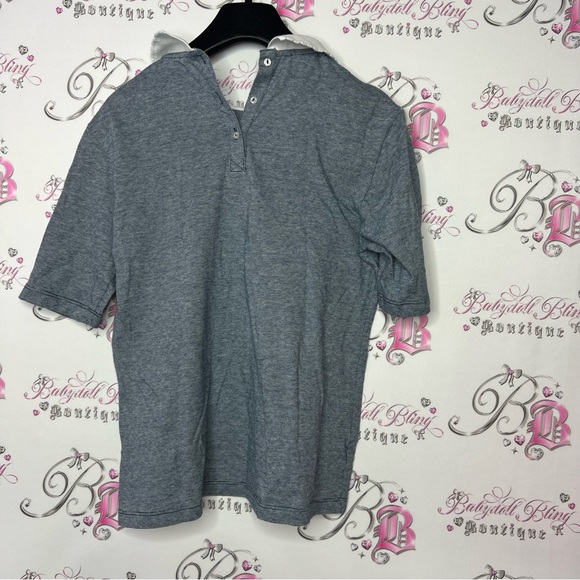 Lacoste live collared shirt striped navy white logo crocodile front milkmaid y2k - Picture 7 of 10